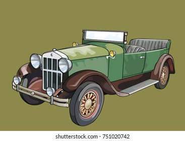 old car illustration 