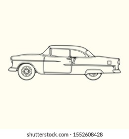 Old car in line art version