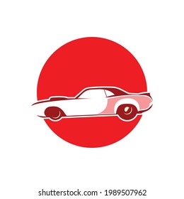 Old car logo design inspiration and drag race