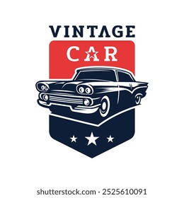 Old car logo in vintage style
