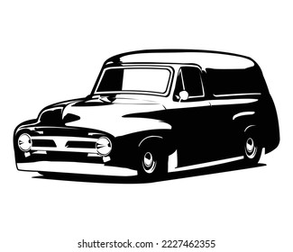old car silhouette vector logo isolated on white background showing from side. best for the car industry. illustrations available in eps 10.
