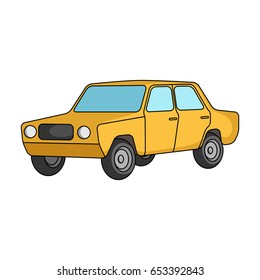 Old car.Car single icon in cartoon style vector symbol stock illustration web.
