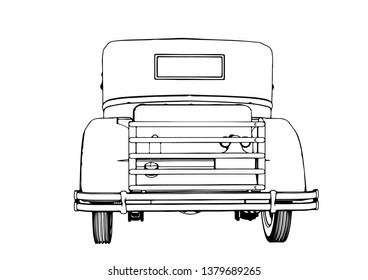 Old Car Sketch Vector Stock Vector (Royalty Free) 1379689265 | Shutterstock