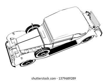 old car sketch vector