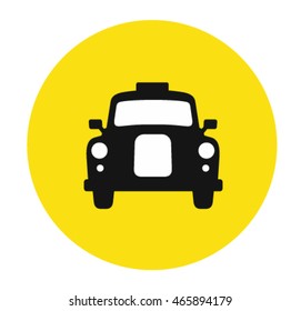 Old car taxi vector icon 