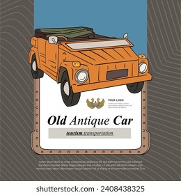 Old Car tourism transportation illustration design idea