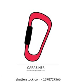 old carabiner vector type icon