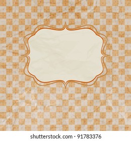 Old card design, orange vintage frame. And also includes EPS 8 vector