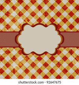 Old card design, orange vintage frame. And also includes EPS 8 vector