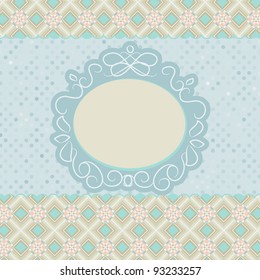 Old card design, orange vintage frame. And also includes EPS 8 vector