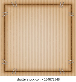 old cardboard paper texture with staples. vector.