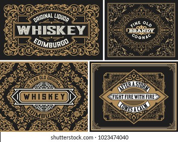 Set Vintage Badge Whiskey Packing Stock Vector (Royalty Free) 519637996 ...