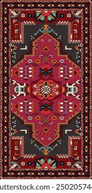 Old carpet decorated with flowers, Persian carpet room decoration carpet