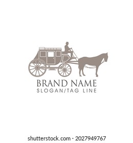 Old Carriage Wagon Logo Concept