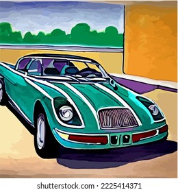 Old Cars Illustration Vector Cartoon Drawing