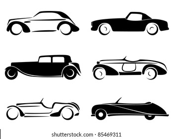 Old Car Silhouettes