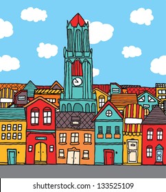 Old cartoon town
