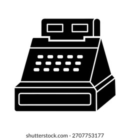 Ilustración de Arte vectorial de silueta de caja registradora antigua