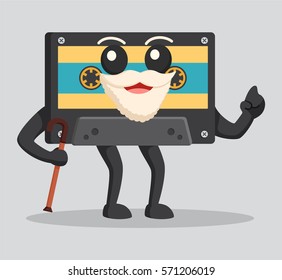 old cassette character color