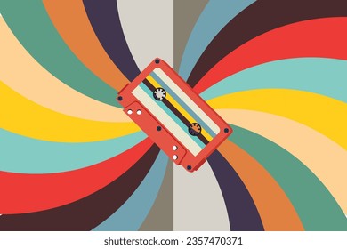 old cassette colorfull background vector isolated
