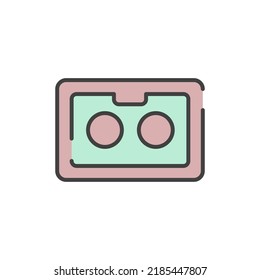 old cassette icon vector illustration logo template for many purpose. Isolated on white background. full color cartoon