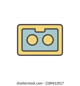 old cassette icon vector illustration logo template for many purpose. Isolated on white background. full color cartoon