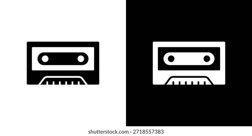 Ilustração do vetor do ícone de cassete antigo - ícones de vetor de estilo preto de alta qualidade
