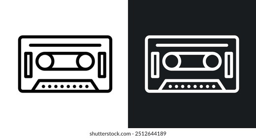 Old Cassette outlined icon vector collection.