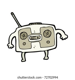 old cassette player radio cartoon