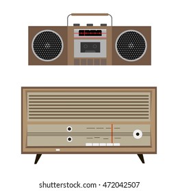 old cassette player and tuner
