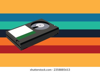 old cassette player vintage background vector