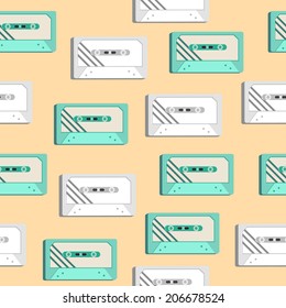 old cassette  seamless pattern concept. Vector illustration design