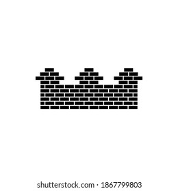 Old castle brick wall icon vector illustration