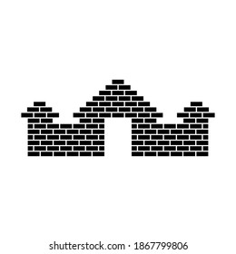 Old castle brick wall icon vector illustration