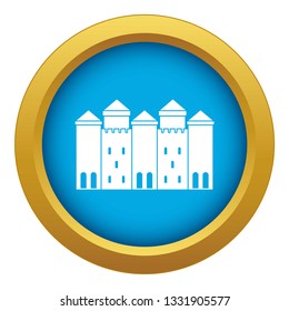 Old castle icon blue vector isolated on white background for any design