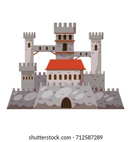 Old castle icon. Cartoon illustration of castle vector icon for web