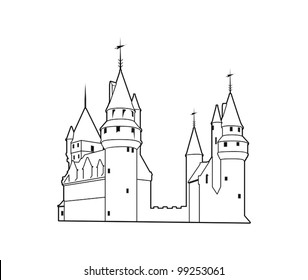 Old castle silhouette