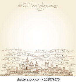 old castle town background banner