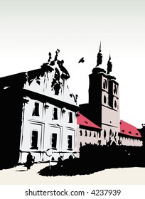 old castle in vector