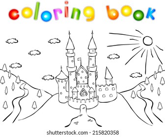 Old castle. Vector illustration for children