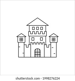 Old castle vector sign on white background