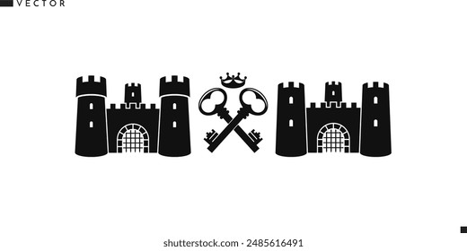 
Vector del viejo castillo. signo de estilo de Antiguas
