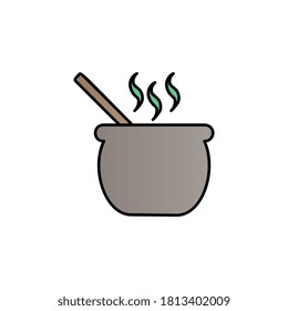 Old cauldron color gradient vector icon