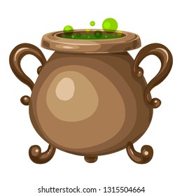 Old cauldron icon. Cartoon of old cauldron vector icon for web design isolated on white background