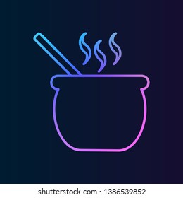 Old cauldron  icon. Simple thin line, outline vector of halloween icons for ui and ux, website or mobile application