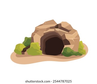 Alte Höhle oder Grubeneingang - Vektorgrafik. 