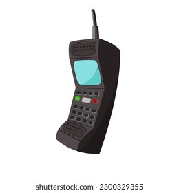 Old cell phone, vector flat design