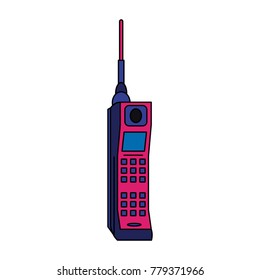 Old cellphone technology pop art colors
