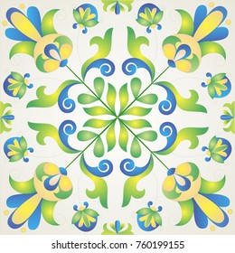 Old ceramic tile wall patterns texture. Colorful ethnic patterned background. Arabesque vector ornament.