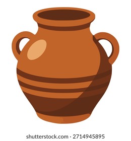 Jarrón de cerámica antiguo vintage retro antiguo diseño de Plantilla de Ilustración vectorial de color plano